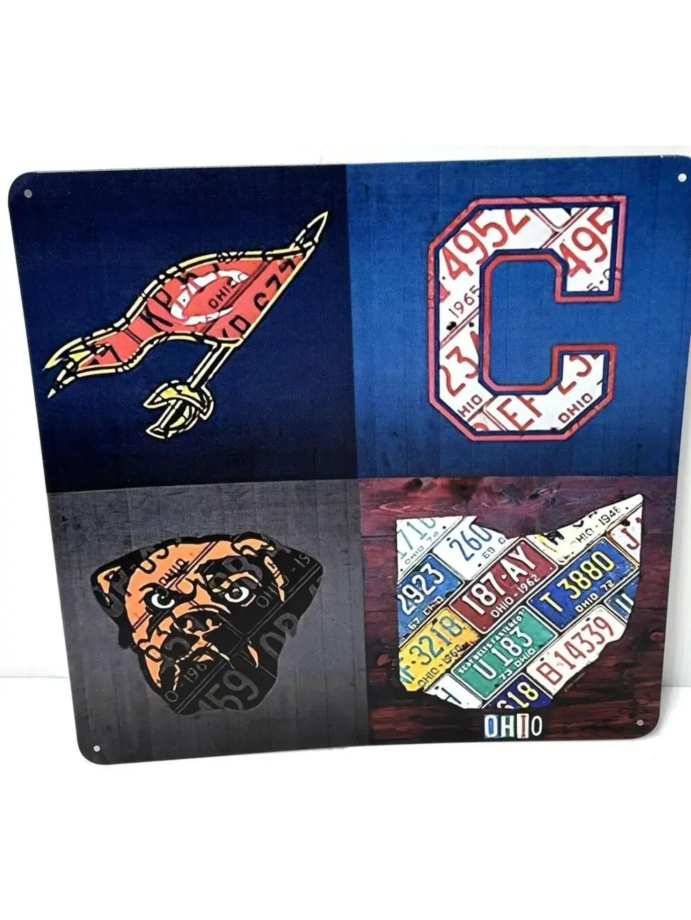 Cleveland Ohio Vintage Retro Metal Wall Sign 12x12 Man Cave Bar Garage Decor